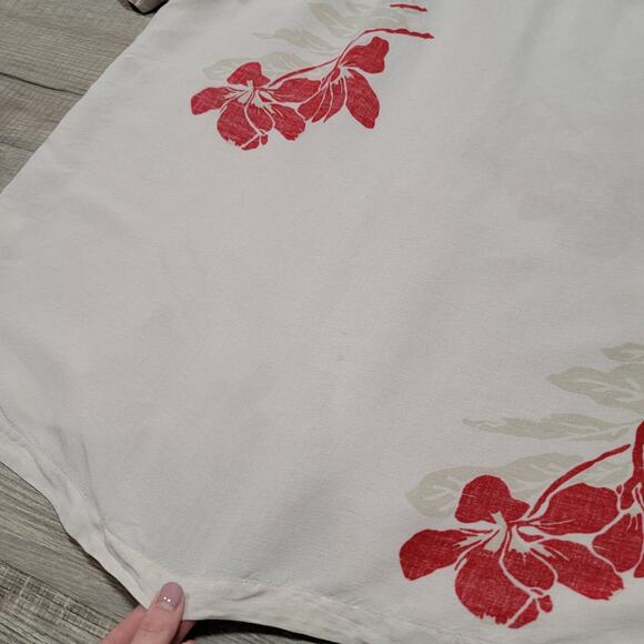 Planks Mens Linen Blend Hawaiian Shirt Size XL Short Sleeve Button Up Floral - Picture 8 of 8